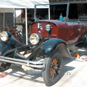 Tom Lawson started out with an original ’27 Chrysler phaeton. This phaeton came from Australia and was used as a parade car, and that’s why it remained in good condition. The original mileage was very low and the wood is pristine. It was the perfect start for a street rod project. We can see the Chrysler restorers cringing right now.