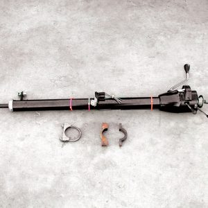 Dream Cars ordered a tilt steering column with a column shifter from J&I Detroit Iron. The steering column will be installed using the original column drop and will be held at the firewall with a muffler clamp.