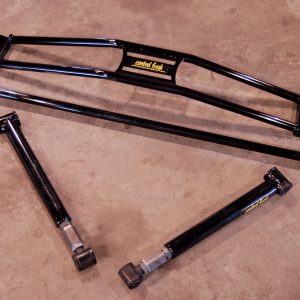 The Control Freak tubular strut tower bars, along with a tubular Panhard rod and tubular lower control arms, are all powdercoated black and looked great.