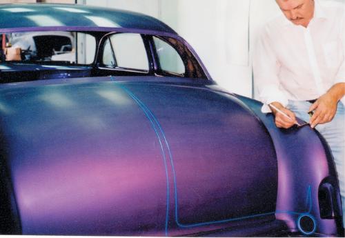 Mark a few very light reference points on the rear fenders.