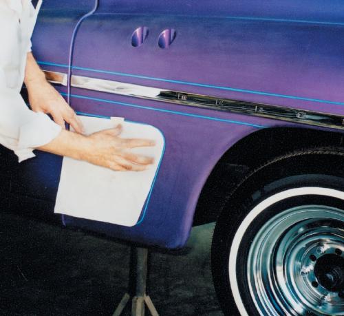 For a quick and easy transfer method, trace the design on a piece of masking paper with a standard lead pencil. Following the edge of the tape is a no-brainer.